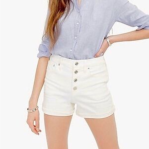 J. Crew High-rise denim short in white with button fly size 26 EUC